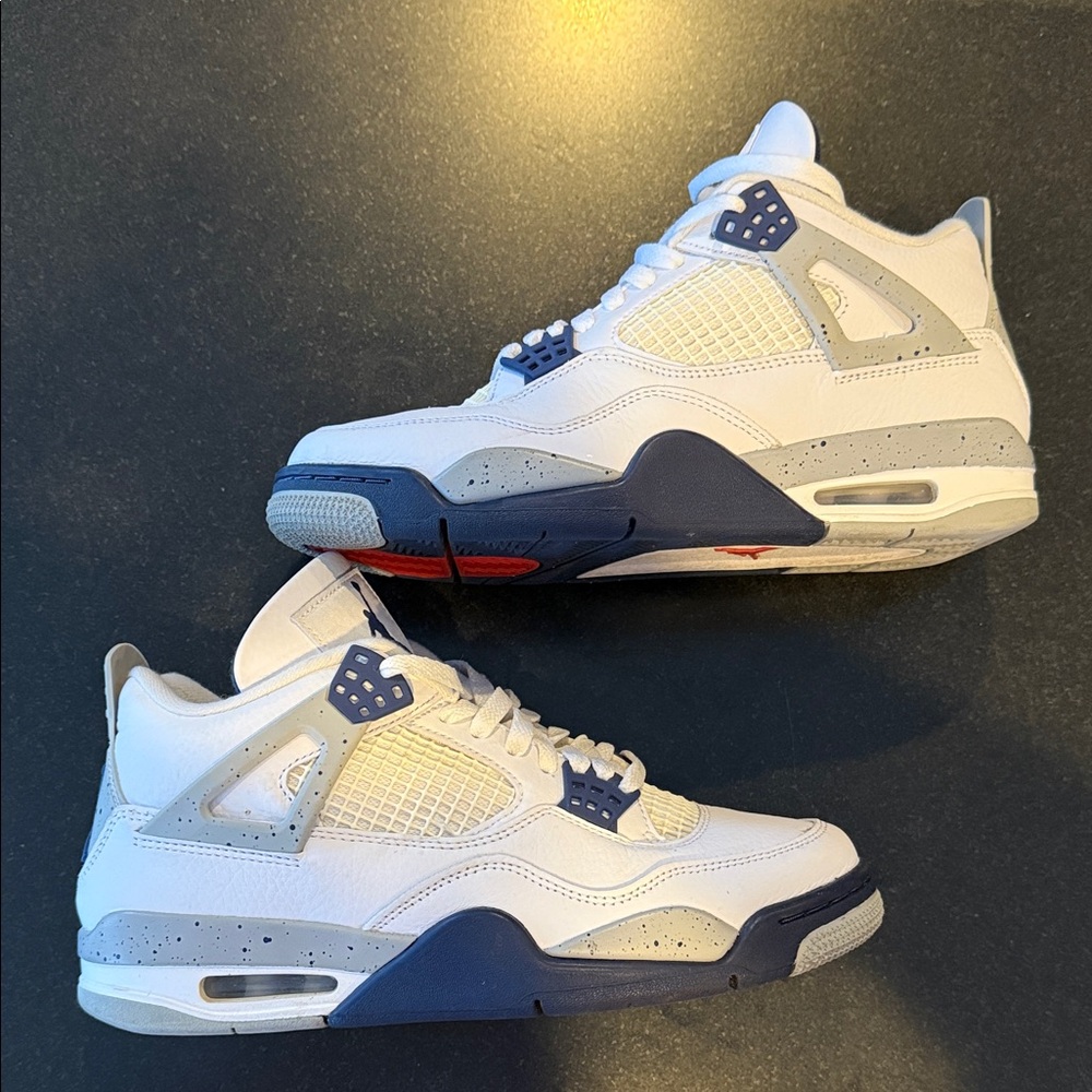 Jordan Flight White and Navy Sneakers, Men’s 8.5